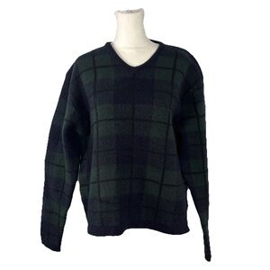 Vintage Polo Ralph Lauren Mens Sweater Large* Lambswool Plaid Preppy Golf 90s